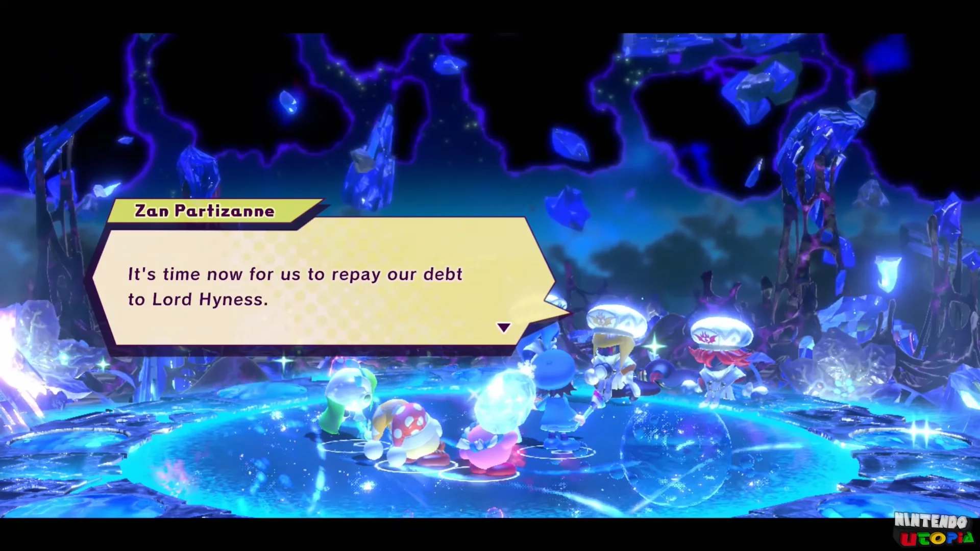 Zan Partizanne text box: It's time now for us to repay our debt to Lord Hyness.