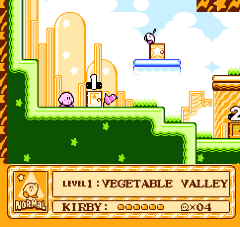 screenshot of kirby's adventure with ai smooth scaling.