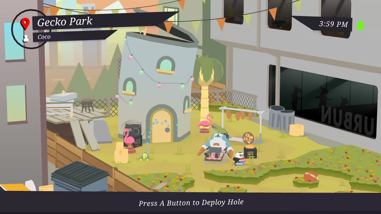 Title screen of Donut County.