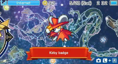 Screenshot of a Daroach mega badge in the 3DS home menu.
