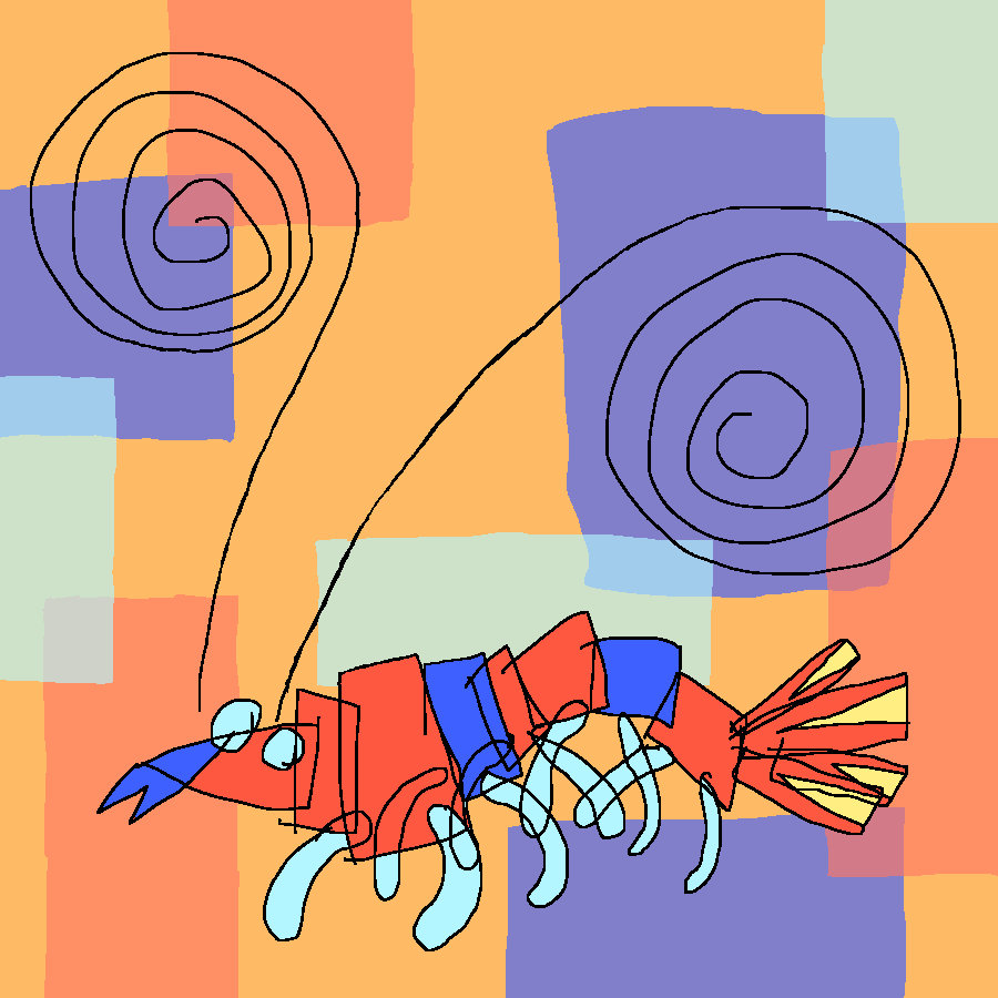 Cubism shrimp.